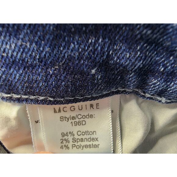 McGuire Womens Jeans, Hi-Rise Button Fly Raw Hem Stretch Skinny Ankle Jeans, 29 - Picture 3 of 11